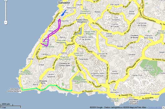Mapa dos Circuitos de Salvador