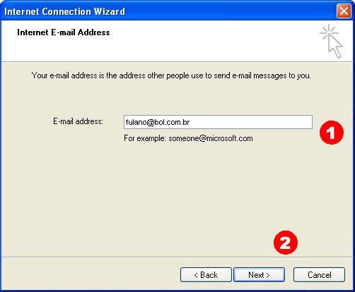 Coloque seu e-mail do BOL nesse campo e clique em 'Avan�ar' (Next)